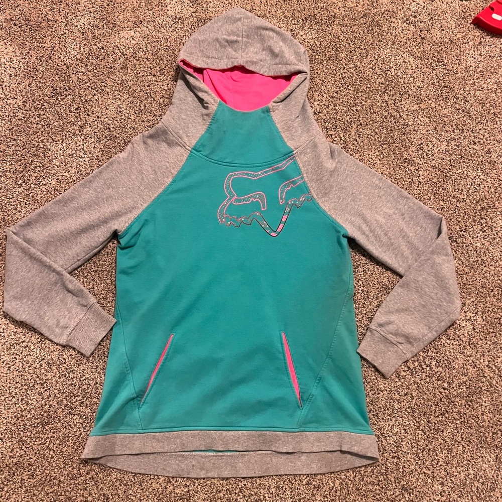 Fox racing hoodie teal